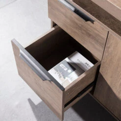 KELLEN Executive Desk With Left Return 1.6-1.8M - Warm Oak & Black(Kellen Executive Desk With Left Return 1 6 1 8m Mahogany Black) 23 KELLEN Executive Desk With Left Return 1.6-1.8M - Warm Oak & Black(Kellen Executive Desk With Left Return 1 6 1 8m Mahogany Black) -Modern Furniture WF M2508 0318LEFT 800