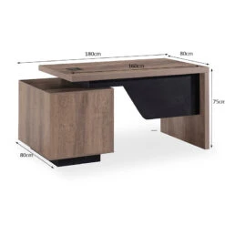 KELLEN Executive Desk With Left Return 1.6-1.8M - Warm Oak & Black(Kellen Executive Desk With Left Return 1 6 1 8m Mahogany Black) 26 KELLEN Executive Desk With Left Return 1.6-1.8M - Warm Oak & Black(Kellen Executive Desk With Left Return 1 6 1 8m Mahogany Black) -Modern Furniture WF M2508dms 800