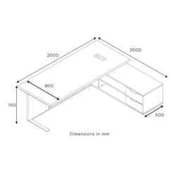 DAXTON Executive Desk With Right Return 200cm - Warm Oak & Black(Daxton Executive Desk 200cm With Right Return Warm Oak Black) -Modern Furniture WF N2002 2mDimensions 800 4fbfb9ab e590 4b19 af24 7c4959065a9d