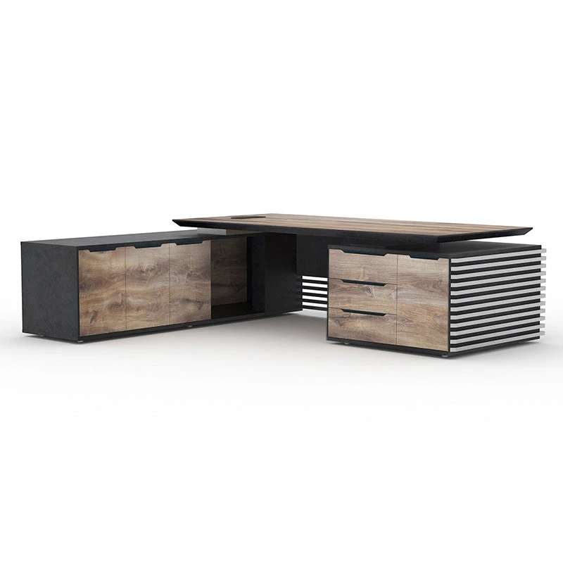 PHOENIX Executive Desk With Left Return 2.8M - Warm Oak & Black(Phoenix Executive Desk With Left Return 2 8m Mahogany Black) 7 PHOENIX Executive Desk With Left Return 2.8M - Warm Oak & Black(Phoenix Executive Desk With Left Return 2 8m Mahogany Black) - Image 5