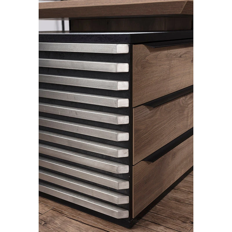 PHOENIX Executive Desk With Right Return 2.8M - Warm Oak & Black(Phoenix Executive Desk With Right Return 2 8m Mahogany Black) 15 PHOENIX Executive Desk With Right Return 2.8M - Warm Oak & Black(Phoenix Executive Desk With Right Return 2 8m Mahogany Black) - Image 13