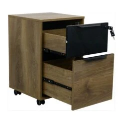 Daxton Mobile Pedestal Cabinet 41cm - Warm Oak & Black(Daxton Mobile Cabinet) -Modern Furniture WF N2802 CAB 2 800