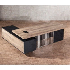 DAXTON Executive Desk With Right Return 2.4M - Warm Oak & Black(Daxton Executive Desk With Right Return 2 4m Mahogany Black) 26 DAXTON Executive Desk With Right Return 2.4M - Warm Oak & Black(Daxton Executive Desk With Right Return 2 4m Mahogany Black) -Modern Furniture WF N2802 1 R copy