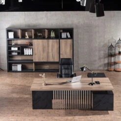 DAXTON Executive Desk With Right Return 2.4M - Warm Oak & Black(Daxton Executive Desk With Right Return 2 4m Mahogany Black) 29 DAXTON Executive Desk With Right Return 2.4M - Warm Oak & Black(Daxton Executive Desk With Right Return 2 4m Mahogany Black) -Modern Furniture WF N2802 3 copy 7d5a93fa 7c84 4475 8a16 4dc00f3b5b28