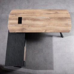 EASTON Executive Desk With Left Return 2.2-2.4m - Warm Oak & Black(Easton Executive Desk With Left Return 2 2m Mahogany Black 1) -Modern Furniture WF N2805 1 copy