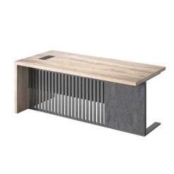 AFTAN BLACK HAWK Limited Edition - Executive Desk Pedestal & Right Mobile Return 180cm - Warm Oak &Black(Aftan Executive Desk With Pedestal Right Mobile Return 180cm Warm Oak Black) -Modern Furniture WF N2806 BH RBlack 3 800