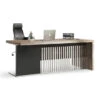 AFTAN Executive Desk With Pedestal & Left Mobile Return 180cm - Warm Oak & Black(Aftan Executive Desk With Left Return 1 8m Mahogany Black) -Modern Furniture WF N2806 l 11