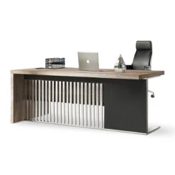 AFTAN Executive Desk Right Panel 180cm - Warm Oak & Black(Aftan Executive Office Desk Right Panel 1 8m Mahogany Black) -Modern Furniture WF N2806 l 11Rcopy ad044d7f 8098 45f1 844a 46ad29243b7f