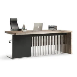 AFTAN Executive Desk Left Panel 180cm - Warm Oak & Black(Aftan Executive Office Desk Left Panel 1 8m Mahogany Black) -Modern Furniture WF N2806 l 11 053bbecc 8b77 4419 b0b4 784750bc63ff