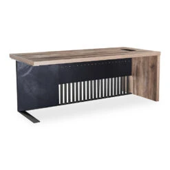 AFTAN BLACK HAWK Limited Edition - Executive Desk Pedestal & Right Mobile Return 180cm - Warm Oak &Black(Aftan Executive Desk With Pedestal Right Mobile Return 180cm Warm Oak Black) -Modern Furniture WF N2806BlackhawkBackAngleRight 1000