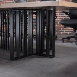 VIDAL Boardroom Table 2.4m X 1.2m - Warm Oak & Black(Vidal Boardroom Table 2 4m X 1 2m Warm Oak Black) -Modern Furniture WF N2811 2412 5 1000