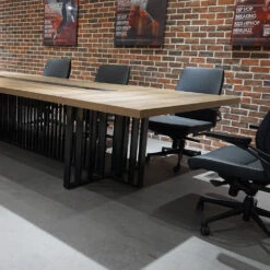 VIDAL Boardroom Table 3.0m X 1.2m - Warm Oak & Black(Vidal Boardroom Table 3 0cm X 1 2m Warm Oak Black) -Modern Furniture WF N2811 3012 Lifestyle2 1000