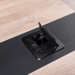 VIDAL Boardroom Table 3.0m X 1.2m - Warm Oak & Black(Vidal Boardroom Table 3 0cm X 1 2m Warm Oak Black) -Modern Furniture WF N2811 3012 4 1000