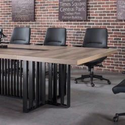 VIDAL Boardroom Table 3.6m X 1.6m - Warm Oak & Black(Vidal Boardroom Table 3 6m Mahogany Color) -Modern Furniture WF N2811 2 copy