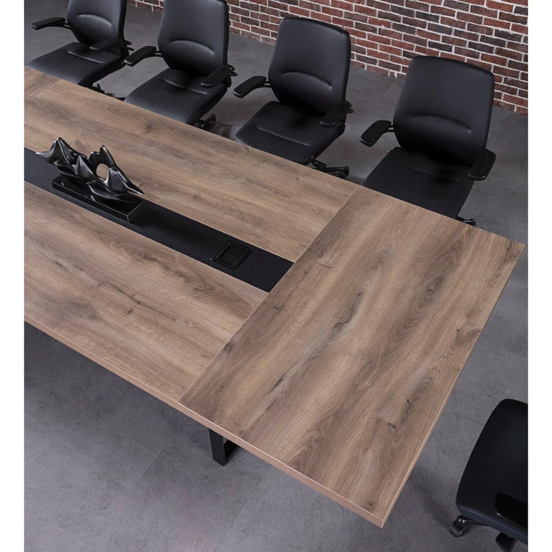 VIDAL Boardroom Table 3.6m X 1.2m - Warm Oak & Black(Vidal Boardroom Table 3 6m X 1 2m Mahogany Black) 5 VIDAL Boardroom Table 3.6m X 1.2m - Warm Oak & Black(Vidal Boardroom Table 3 6m X 1 2m Mahogany Black) - Image 3