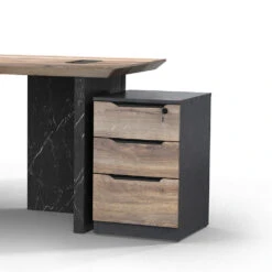 LOGAN Executive Desk Reversible 150cm - Warm Oak & Black(Logan Executive Desk Left Panel 150cm Warm Oak Black) 36 LOGAN Executive Desk Reversible 150cm - Warm Oak & Black(Logan Executive Desk Left Panel 150cm Warm Oak Black) -Modern Furniture WF N2815withhandlecloseup1 1000