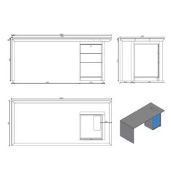 LOGAN Executive Desk Reversible 180cm - Warm Oak & Black(Logan Executive Desk Reversible 180cm Warm Oak Black) 38 LOGAN Executive Desk Reversible 180cm - Warm Oak & Black(Logan Executive Desk Reversible 180cm Warm Oak Black) -Modern Furniture WF N2818Desk 1.8Mdms 1000