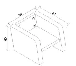 FRANCO Single Seater Sofa - Warm Oak & Black(Franco Single Seater Sofa Mahogany Black) -Modern Furniture WF N2821 1 DMS