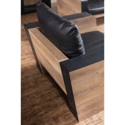 FRANCO Single Seater Sofa - Warm Oak & Black(Franco Single Seater Sofa Mahogany Black) -Modern Furniture WF N2821 5 copy