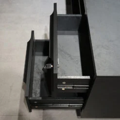 DAXTON Black Executive Desk With Right Return 200cm - Black Concrete(Daxton Black Executive Desk With Right Return 200cm Black) -Modern Furniture WF NB2802 R 15 1000