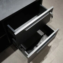 DAXTON Black Executive Desk With Left Return 2.4M - Black Concrete(Daxton Black Executive Desk With Left Return 2 4m Black) -Modern Furniture WF NB2802 R 17 1000 e18f9bb7 a1fb 47da 990f d4d5abed3a57