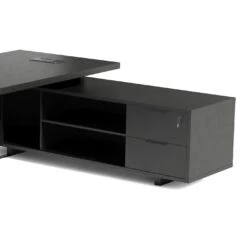 DAXTON Black Executive Desk With Right Return 2.4M - Black Concrete(Daxton Black Executive Desk With Right Return 2 4m Black) -Modern Furniture WF NB2802 R 2 Return 2000