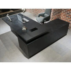 DAXTON Black Executive Desk With Left Return 2.4M - Black Concrete(Daxton Black Executive Desk With Left Return 2 4m Black) -Modern Furniture WF NB2802 R 4 Left 1000 25922c3b b4b8 4f7a 95e0 af170a781646