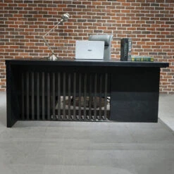 AFTAN Black Executive Desk With Pedestal & Right Mobile Return 180cm - Black Concrete(Aftan Black Executive Desk With Pedestal Right Mobile Return 180cm Black) 24 AFTAN Black Executive Desk With Pedestal & Right Mobile Return 180cm - Black Concrete(Aftan Black Executive Desk With Pedestal Right Mobile Return 180cm Black) -Modern Furniture WF NB2806 L 3 1000