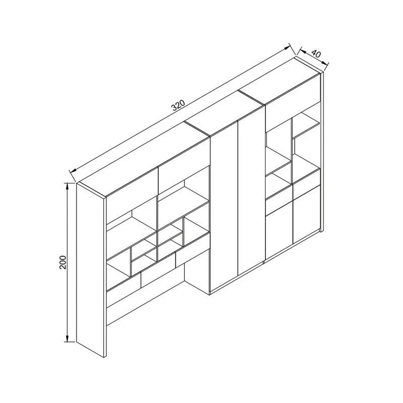 EASTON Display Unit 3.2M - Warm Oak & Black(Easton Display Unit 3 2m Mahogany Black) 12 EASTON Display Unit 3.2M - Warm Oak & Black(Easton Display Unit 3 2m Mahogany Black) - Image 10