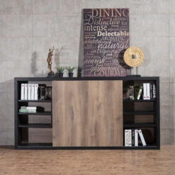 AFTAN Display Unit 240cm - Black Concrete(Aftan Display Unit 240cm Black) -Modern Furniture WF NS28063copy 1
