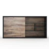 AFTAN Display Unit 240cm - Warm Oak & Black(Aftan Display Unit 2 4m Mahogany Black) -Modern Furniture WF NS2806 copy