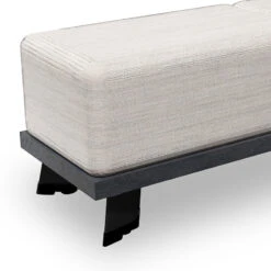 HALDIS Bench 180cm - Warm Oak & Black(Sofa Bench Mahogany Black) -Modern Furniture WF NT015blacklegscloseupA800