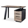 ARTO Single Workstation Desk With Right Cabinet 1.2M - Warm Oak & Black(Arto Single Workstation Desk With Right Cabinet 1 2m Mahogany Black) -Modern Furniture WF NW007 3 RIGHT800