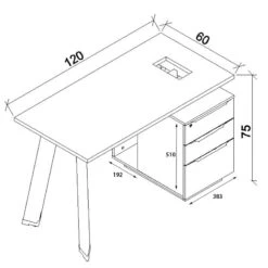 ARTO Single Workstation Desk With Right Cabinet 1.2M - Warm Oak & Black(Arto Single Workstation Desk With Right Cabinet 1 2m Mahogany Black) -Modern Furniture WF NW007dimensions800 283ec875 0406 474d ab61 3925ce9e7ef0