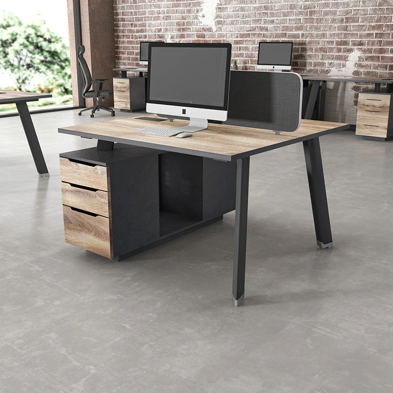 ARTO 2 People Back To Back Workstation Desk 2 Cabinets 1.2M - Warm Oak & Black(Arto 2 People Workstation Desk With 2 Cabinets 2 40m Mahogany Black 1) 5 ARTO 2 People Back To Back Workstation Desk 2 Cabinets 1.2M - Warm Oak & Black(Arto 2 People Workstation Desk With 2 Cabinets 2 40m Mahogany Black 1) - Image 3