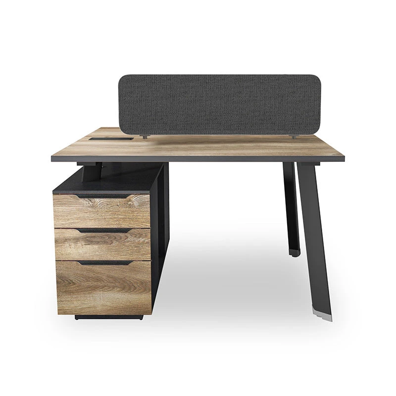ARTO 2 People Back To Back Workstation Desk 2 Cabinets 1.2M - Warm Oak & Black(Arto 2 People Workstation Desk With 2 Cabinets 2 40m Mahogany Black 1) 4 ARTO 2 People Back To Back Workstation Desk 2 Cabinets 1.2M - Warm Oak & Black(Arto 2 People Workstation Desk With 2 Cabinets 2 40m Mahogany Black 1) - Image 2