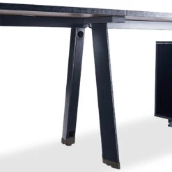 ARTO 2 People Workstation With 2 Cabinets2.4M - Warm Oak & Black(Arto 2 People Workstation Desk With 2 Cabinets 2 40m Mahogany Black) -Modern Furniture WF NW009 6 800