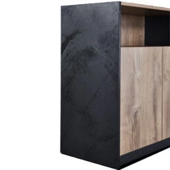ARTO Credenza Cabinet 80cm - Warm Oak & Black(Arto Credenza Cabinet Small 80cm Mahogany Colour) -Modern Furniture WF NWS005 1 copy
