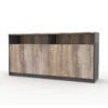 ARTO Credenza Cabinet 157cm - Warm Oak & Black(Arto Credenza Cabinet Large 1 57m Mahogany Colour) -Modern Furniture WF NWS006 2 copy