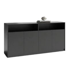 ARTO Credenza Cabinet 157cm - Black Concrete(Arto Credenza Cabinet 157cm Black)