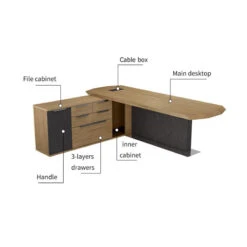 MAGNUS Executive Office Desk With Left Return 2.4M - Tobacco(Magnus Executive Desk With Left Return 2 4m Tobacco Wood Colour) 28 MAGNUS Executive Office Desk With Left Return 2.4M - Tobacco(Magnus Executive Desk With Left Return 2 4m Tobacco Wood Colour) -Modern Furniture WF P3502Details 800
