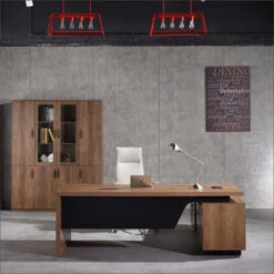 HAMLIN Executive Office Desk With Left Return 2.2M - Tobacco(Hamlin Executive Desk With Left Return 2 2m Tobacco Wood Colour) -Modern Furniture WF P3505 Lifestyle 800