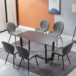 YARELI Sintered Stone Dining Table - 180cm - Black(Yareli Stone Dining Table 180cm Black) -Modern Furniture WF PL007 3 800