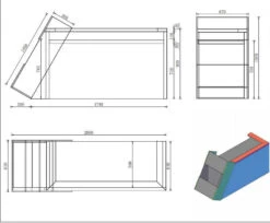 QUADE Reception Desk Right Panel 2.0M - Warm Oak & Concrete Color(Quade Reception Desk Right Panel 2 0m Mahogany Concrete Color) -Modern Furniture WF RT002dmsupdated