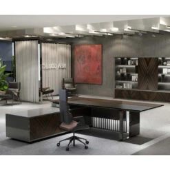 MADEIRA Executive Desk 220cm Left Return - Hazelnut & Grey(Madeira Executive Desk 220cm Left Return Hazelnut Grey) 26 MADEIRA Executive Desk 220cm Left Return - Hazelnut & Grey(Madeira Executive Desk 220cm Left Return Hazelnut Grey) -Modern Furniture WF W601LifestyleL 1000