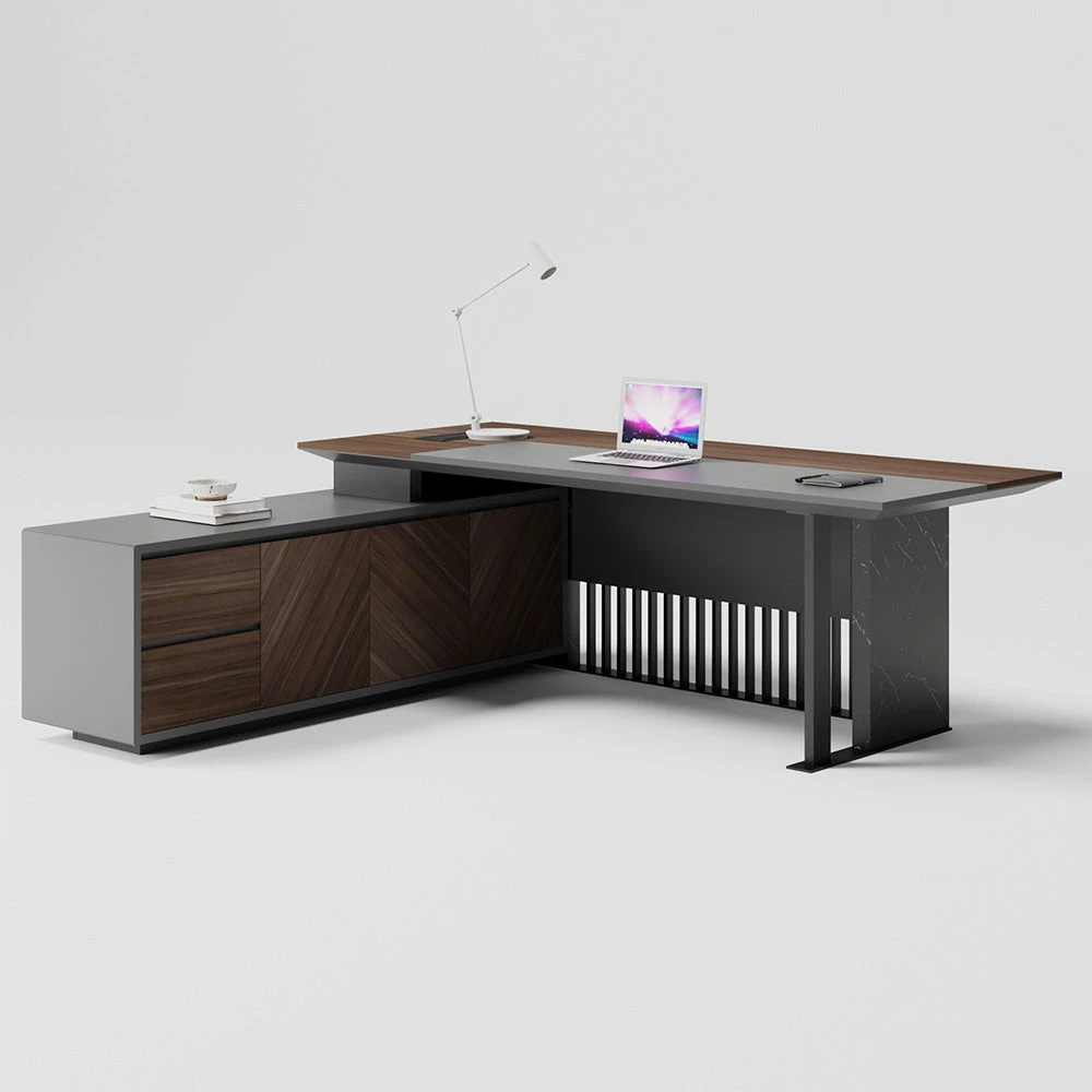 MADEIRA Executive Desk 220cm Left Return - Hazelnut & Grey(Madeira Executive Desk 220cm Left Return Hazelnut Grey) 6 MADEIRA Executive Desk 220cm Left Return - Hazelnut & Grey(Madeira Executive Desk 220cm Left Return Hazelnut Grey) - Image 4