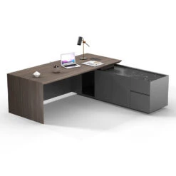 ARMANDO Executive Desk 220cm Right Return - Hazelnut & Grey(Armando Executive Desk 220cm Right Return Hazelnut Brown 1) 17 ARMANDO Executive Desk 220cm Right Return - Hazelnut & Grey(Armando Executive Desk 220cm Right Return Hazelnut Brown 1) -Modern Furniture WF W605 R 1 RightBack 800