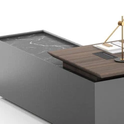 ARMANDO Executive Desk 220cm Right Return - Hazelnut & Grey(Armando Executive Desk 220cm Right Return Hazelnut Brown 1) 20 ARMANDO Executive Desk 220cm Right Return - Hazelnut & Grey(Armando Executive Desk 220cm Right Return Hazelnut Brown 1) -Modern Furniture WF W605 R 2 Closeup 800