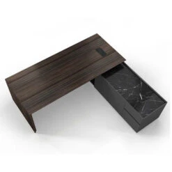 ARMANDO Executive Desk 220cm Right Return - Hazelnut & Grey(Armando Executive Desk 220cm Right Return Hazelnut Brown 1) 18 ARMANDO Executive Desk 220cm Right Return - Hazelnut & Grey(Armando Executive Desk 220cm Right Return Hazelnut Brown 1) -Modern Furniture WF W605TopViewR 1000