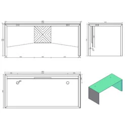 MONTE Executive Desk With Reversible Mobile Return 180cm - Hazelnut & Grey(Armando Executive Desk 180cm Hazelnut Brown) -Modern Furniture WF W608dms 800